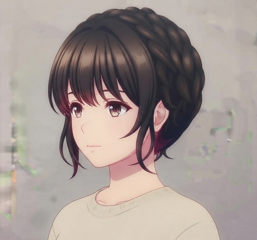 Female · Braided Crown · Front Left 3/4
